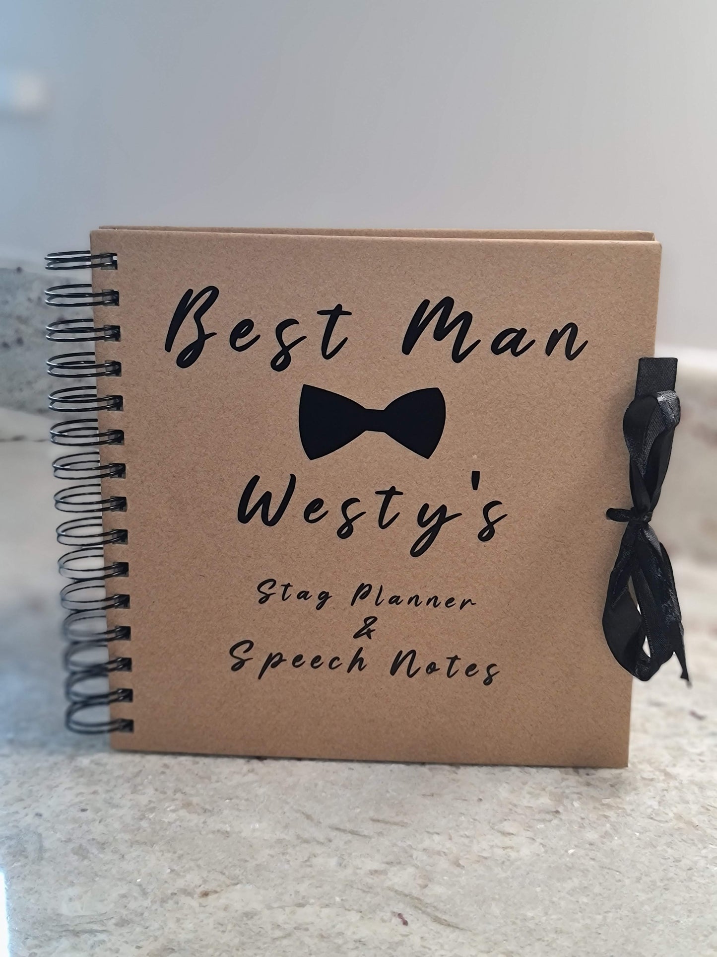 Best Man - Personalised Name - Stag Planner & Speech Notes - Scrap Book, Photo Album, Keepsake