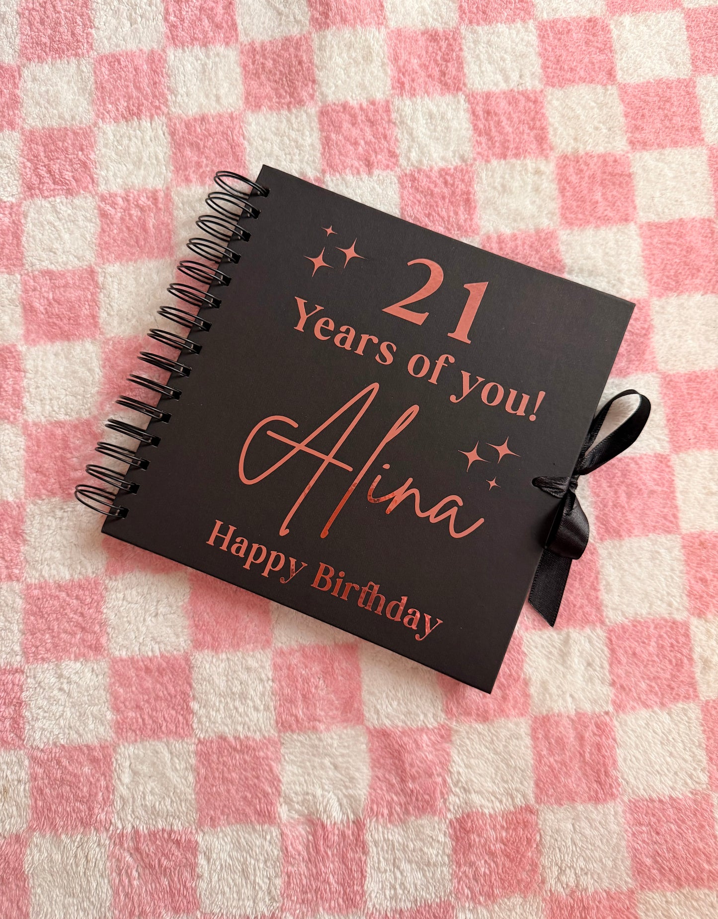 Personalised Birthday Scrapbook: Vinyl Name, Age & DOB, Memory Keepsake
