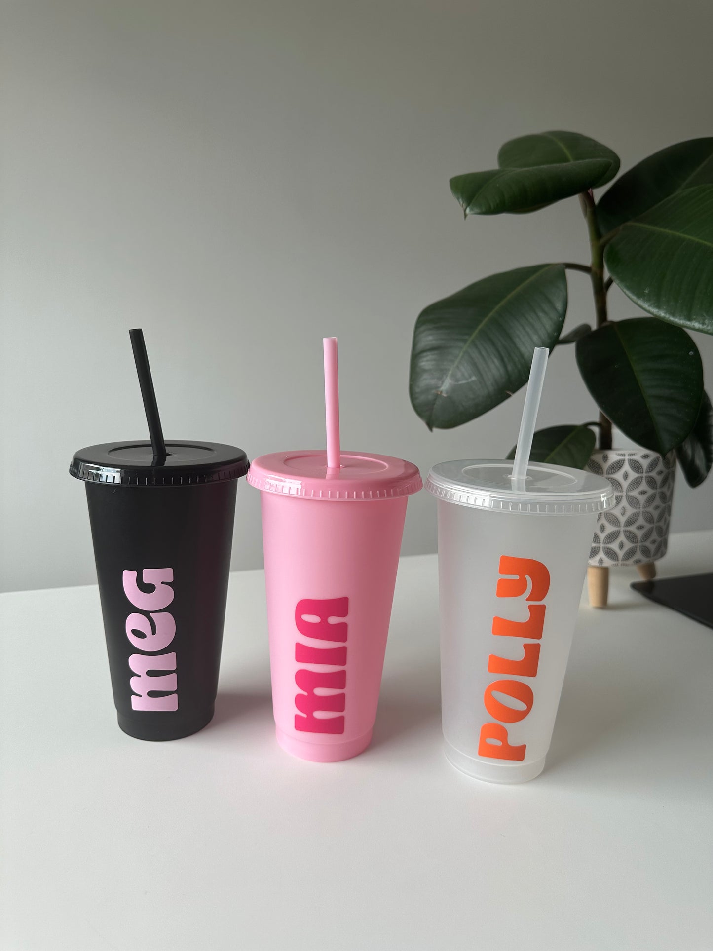 NAME Tumbler - 24oz/710ml Reusable Cup, Tumbler Cup & Straw - Personalised