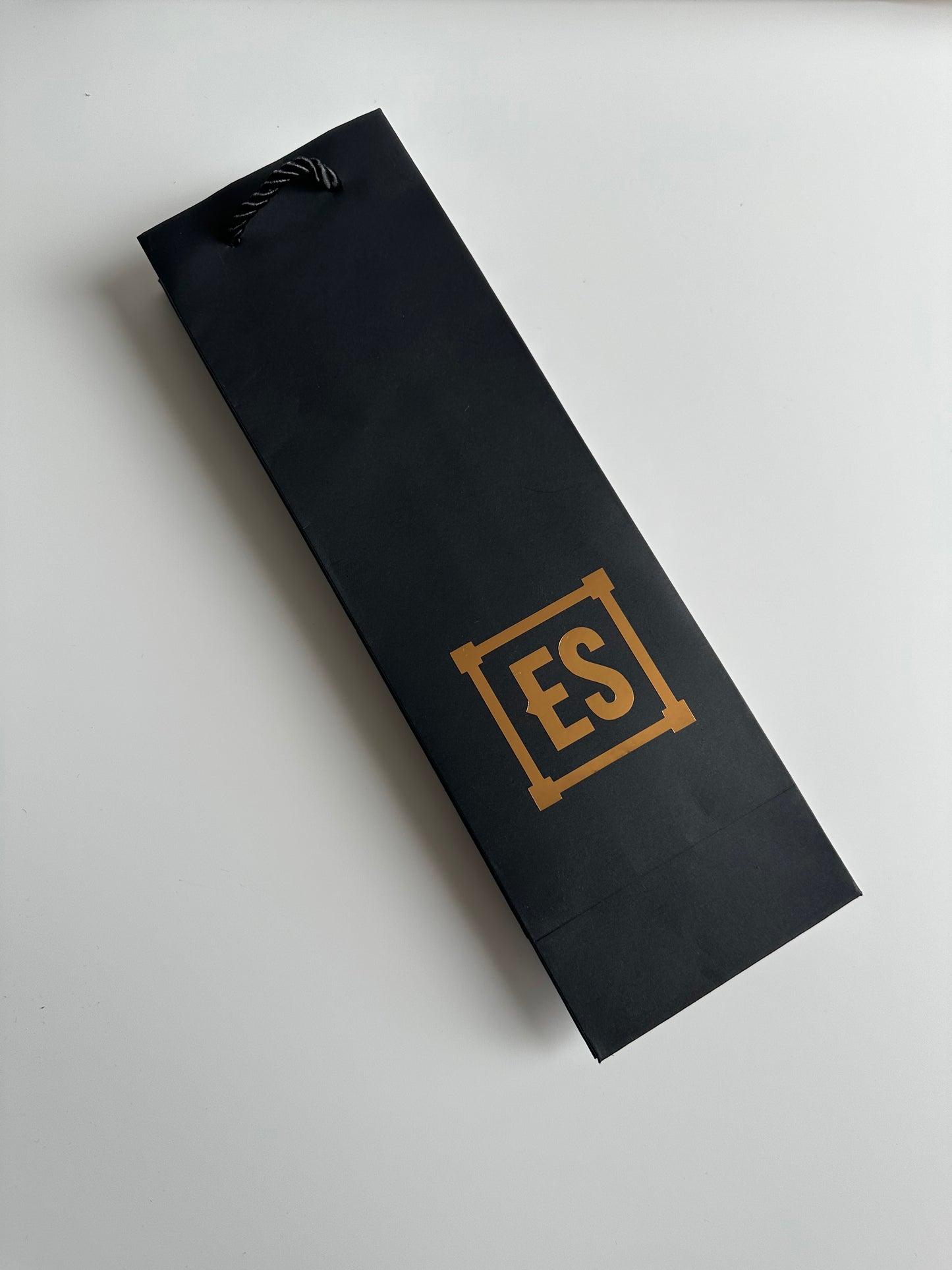 YOUR LOGO - Personalised - BLACK Kraft Wine Bottle Gift Bag Rope Handles - Business Logo, Custom, Shop, Event, Company