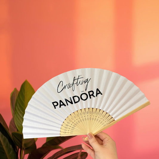 YOUR LOGO Hand Fan - Business - Bamboo - Paper Foldable Fan - Black, White, Pink, Orange, Lilac, Red, Sky Blue, Light Blue, Yellow & Green
