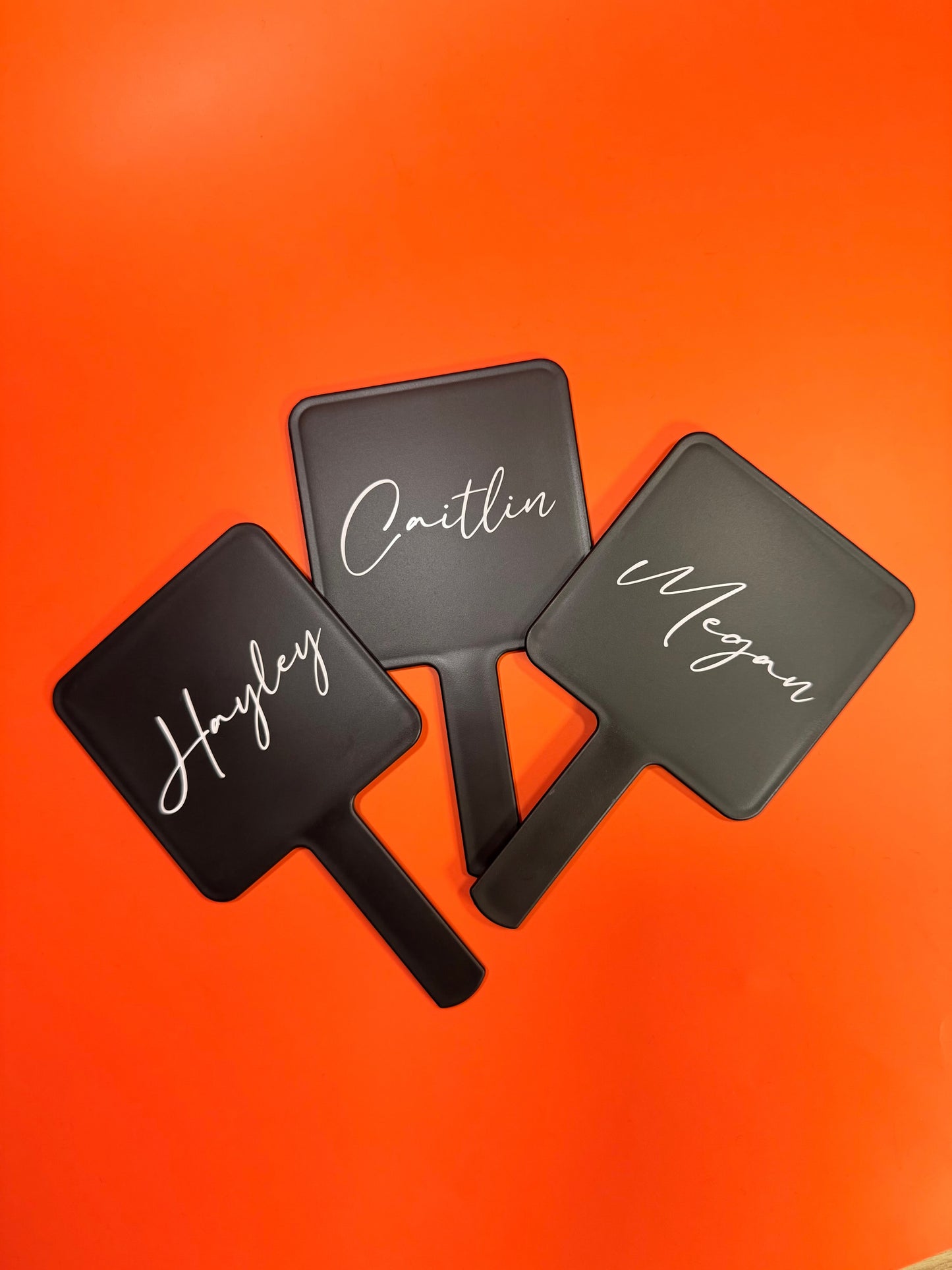 Handheld Mirror - Personalised - Black & White