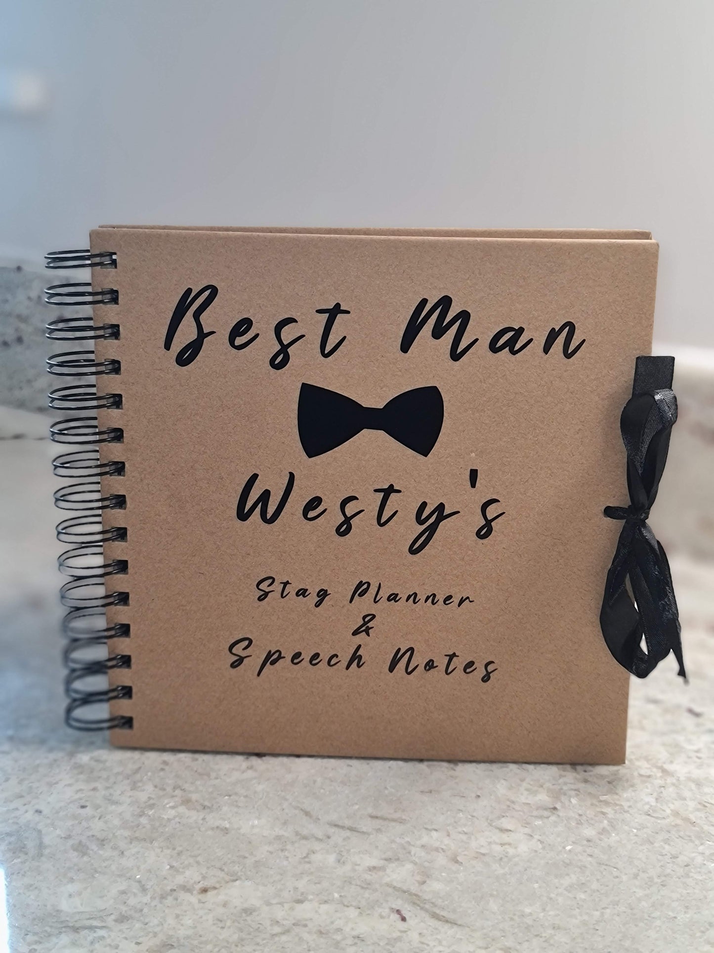 Best Man - Personalised Name - Stag Planner & Speech Notes - Scrap Book, Photo Album, Keepsake