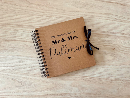 Mr & Mrs SURNAME - The Adventures Of - Personalised Names - Scrap Book, Photo Album, Keepsake