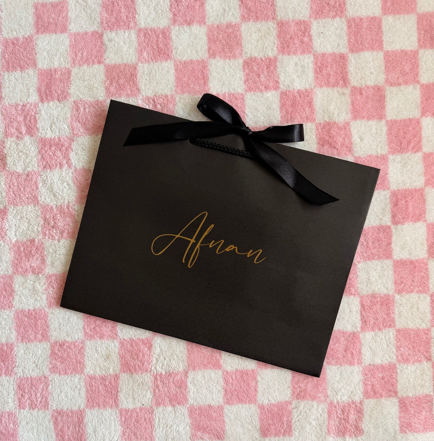 Personalised - Ribbon Tie Natural Rope Gift Bag