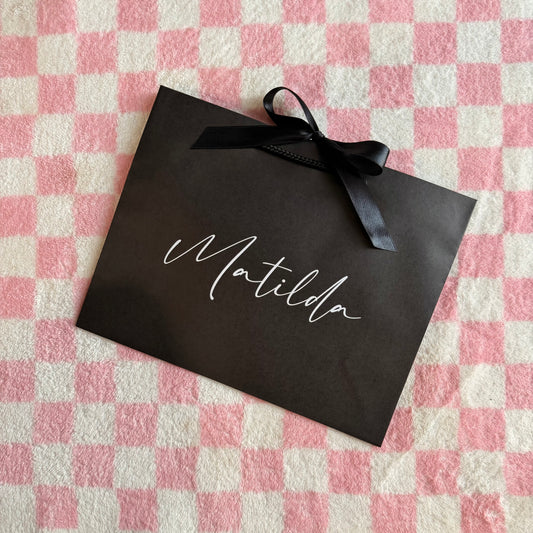 Personalised - Ribbon Tie Natural Rope Gift Bag