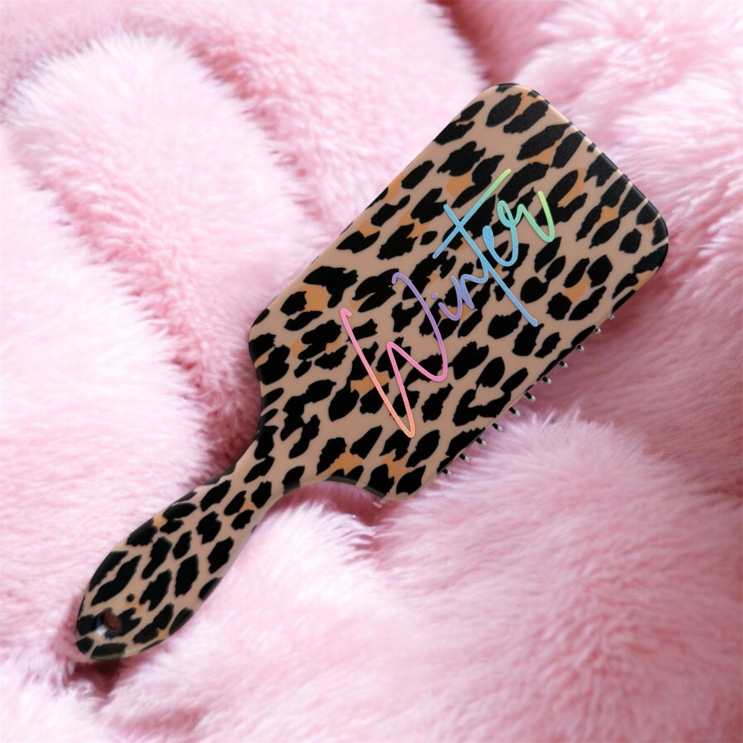 Personalised Leopard Animal Print Hair Brush
