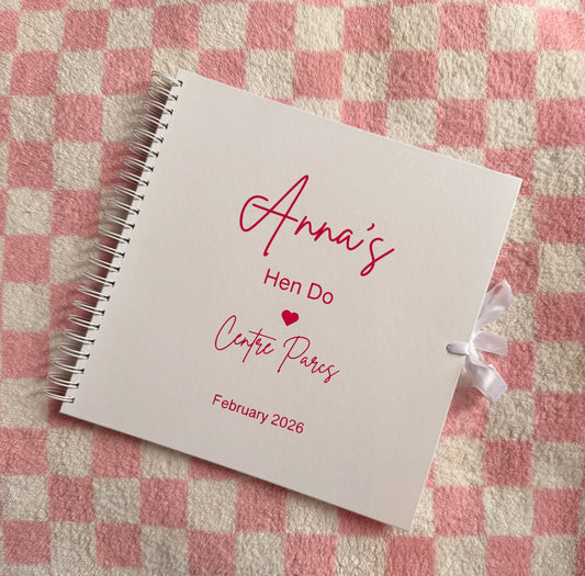 Personalised Hen Do Scrapbook: Custom Name, Date & Location