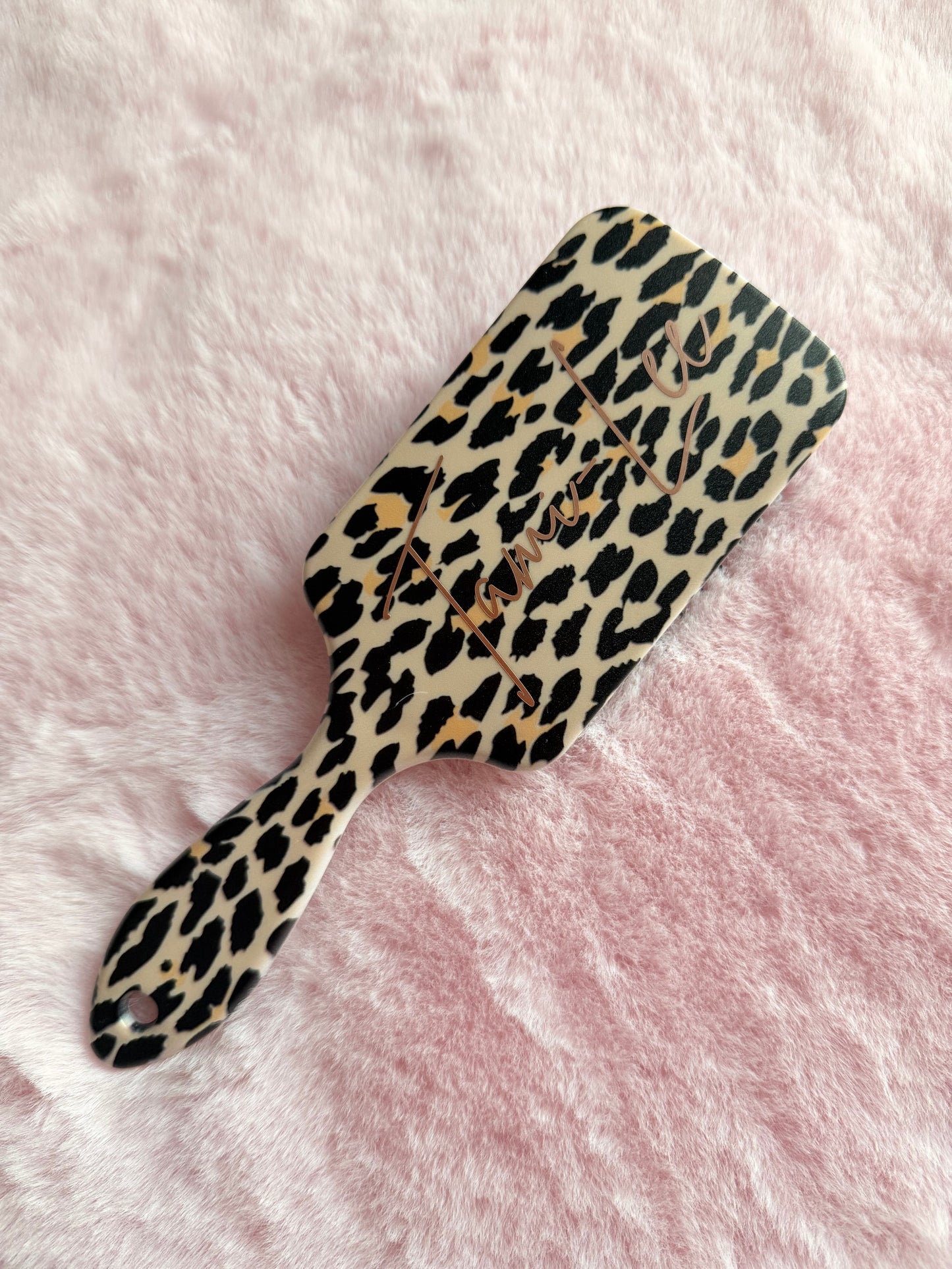 Personalised Leopard Animal Print Hair Brush
