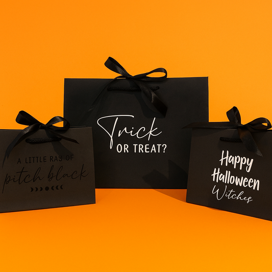 HALLOWEEN Personalised Name - Ribbon Tie Rope Gift Bag