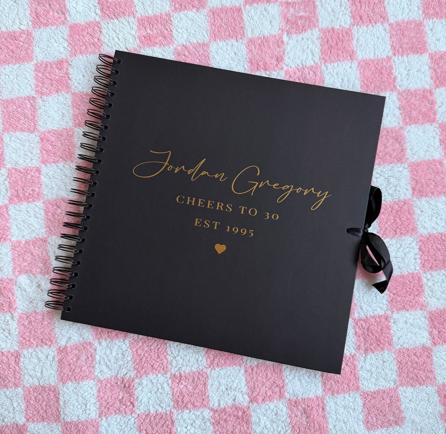 Personalised Birthday Scrapbook: Vinyl Name & Date, Memory Keepsake