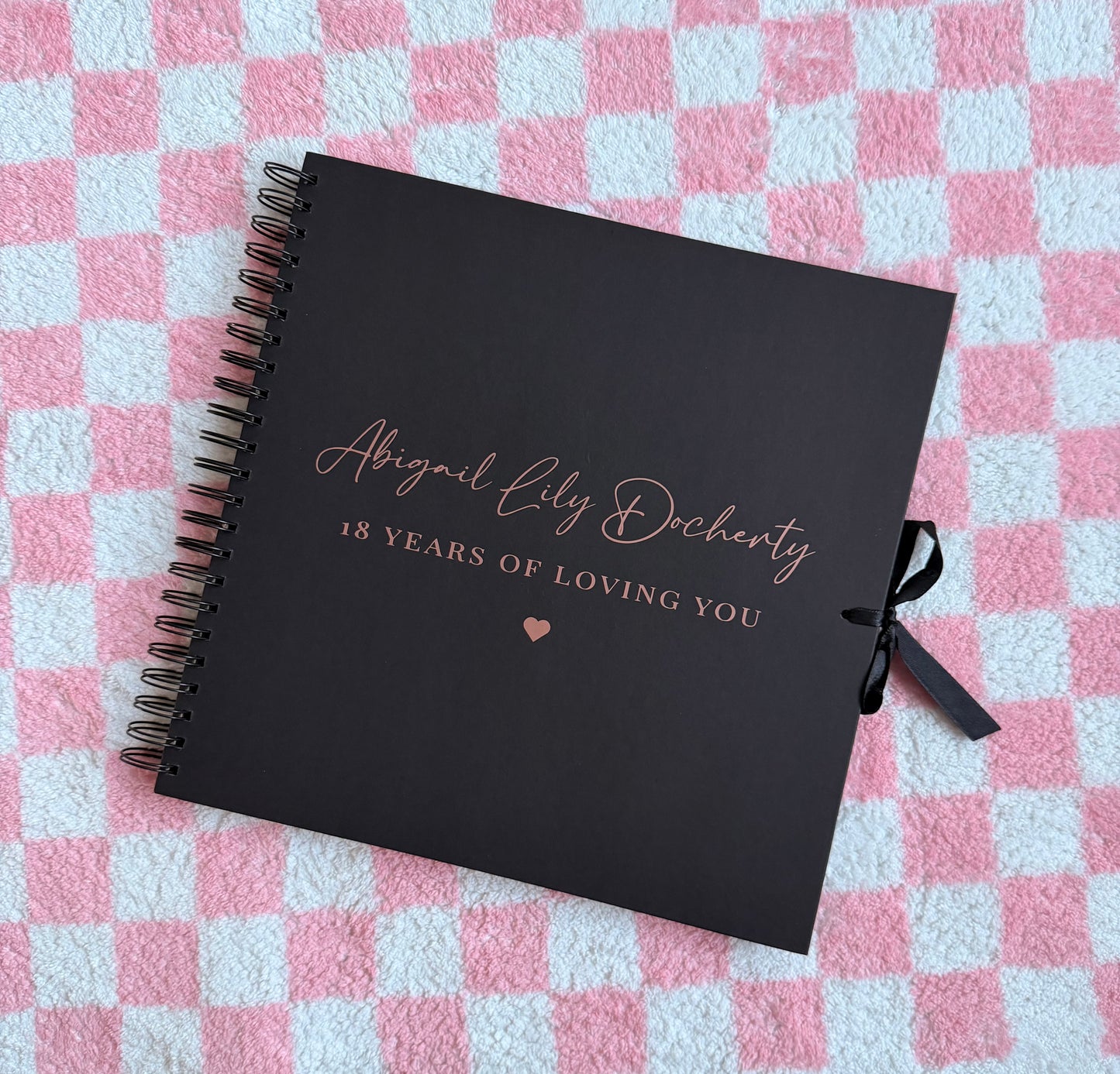 Personalised Birthday Scrapbook: Vinyl Name & Date, Memory Keepsake