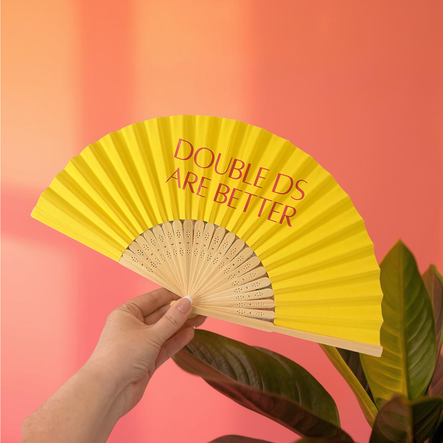 ANY TEXT Hand Fan - Bamboo - Paper Foldable Fan - Black, White, Pink Orange, Lilac, Green, Red, Yellow, Sky Blue & Light Blue - Personalised
