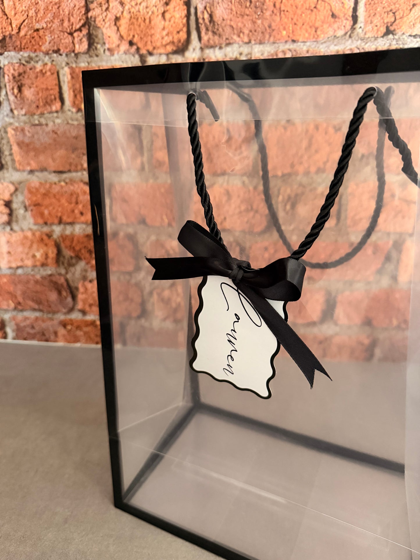CLEAR - Personalised - Gift Bag with Name Tag