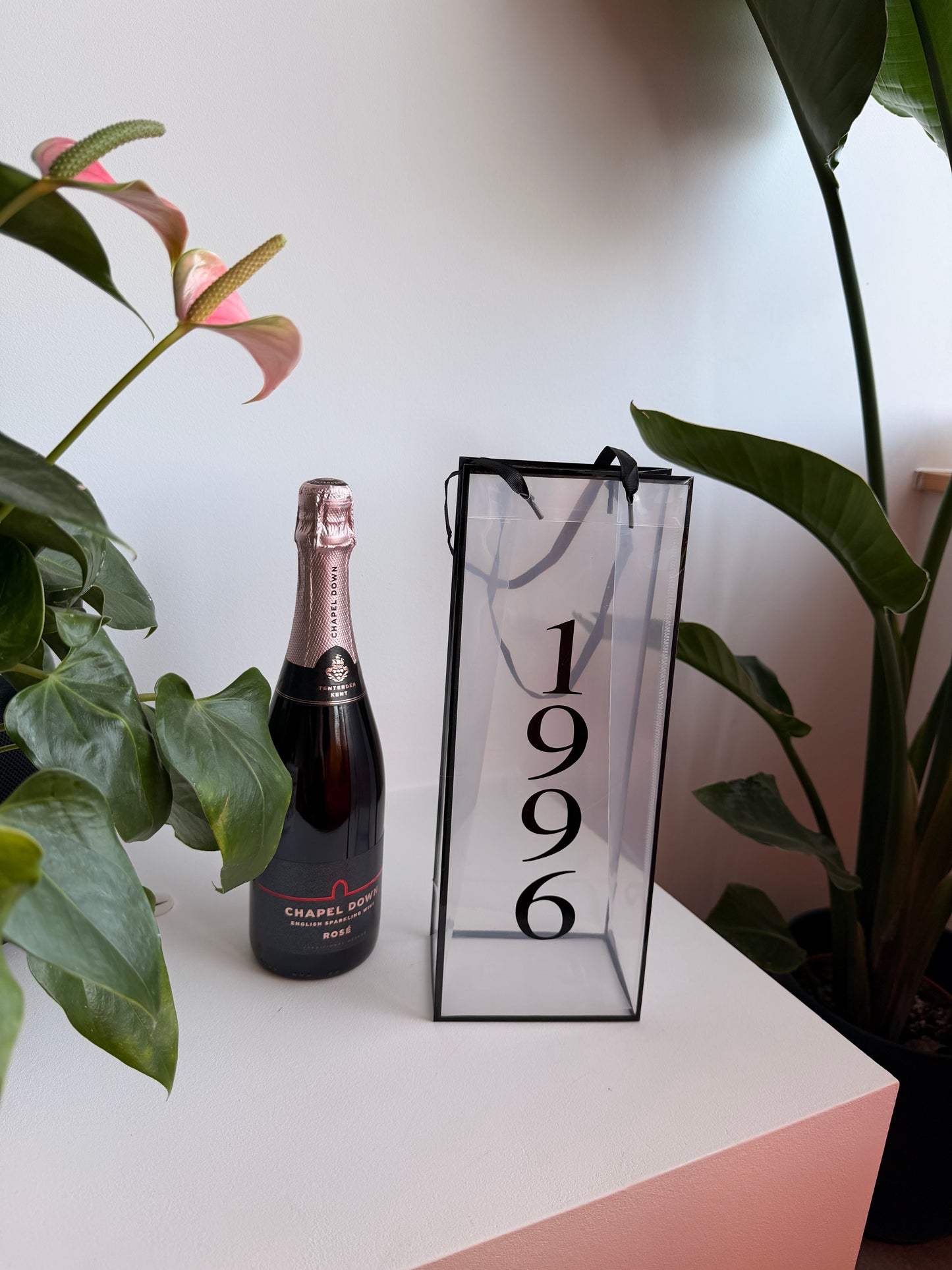 CLEAR - Personalised - Wine Bottle Gift Bag