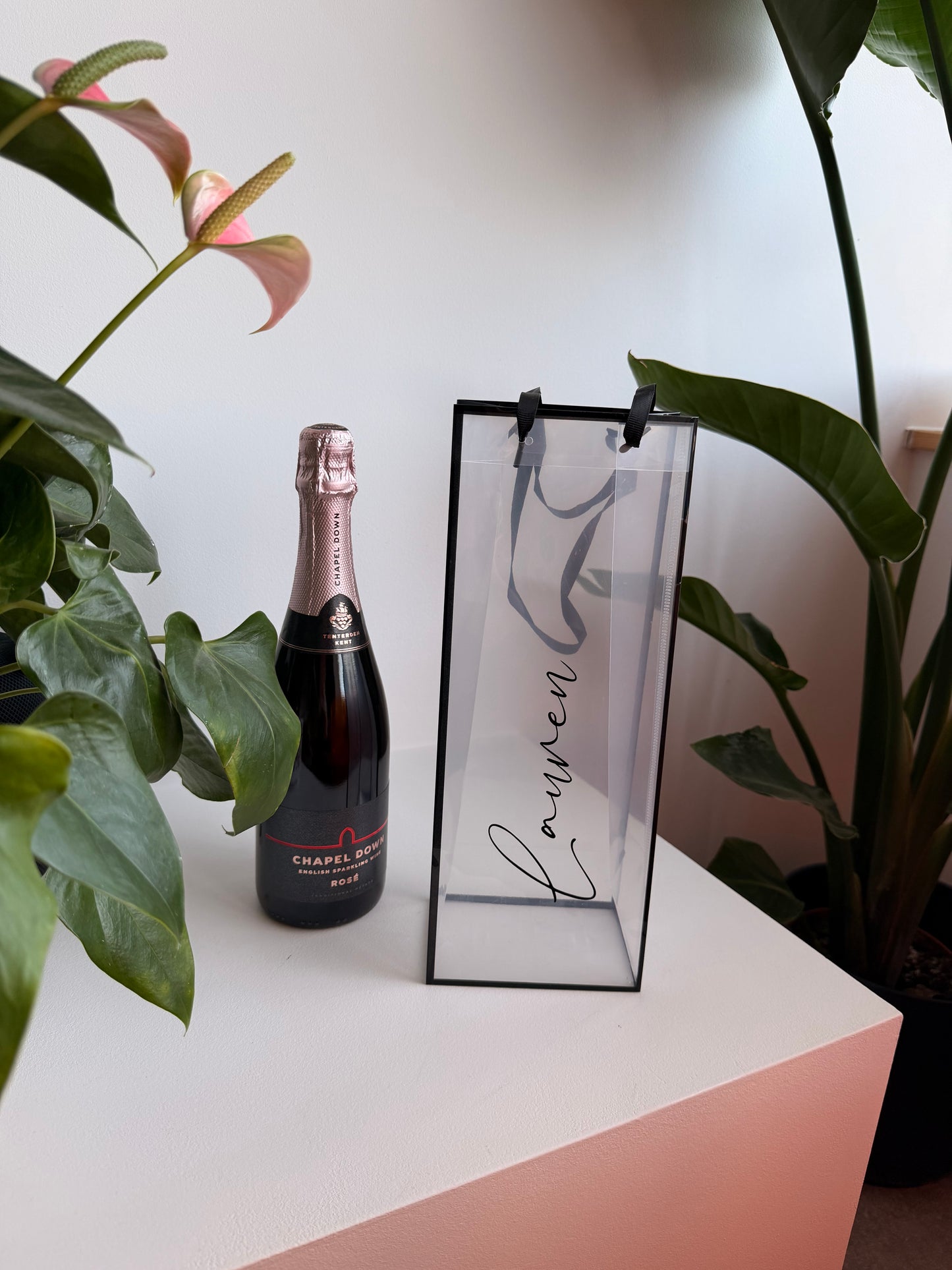 CLEAR - Personalised - Wine Bottle Gift Bag