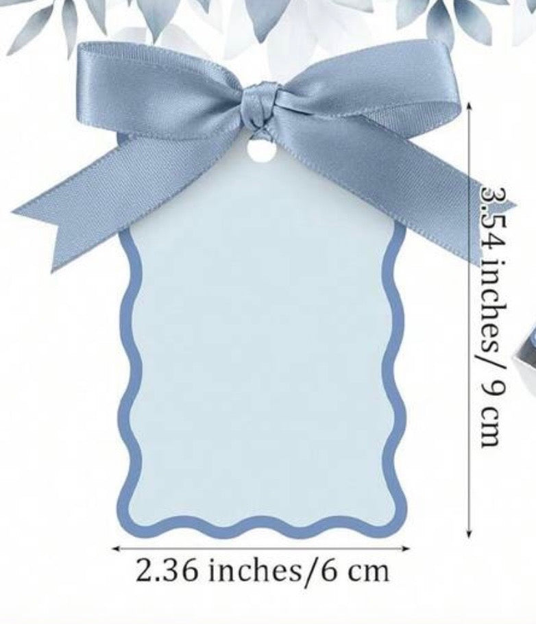Personalised Gift Tag | Place Name & Ribbon - Scallop