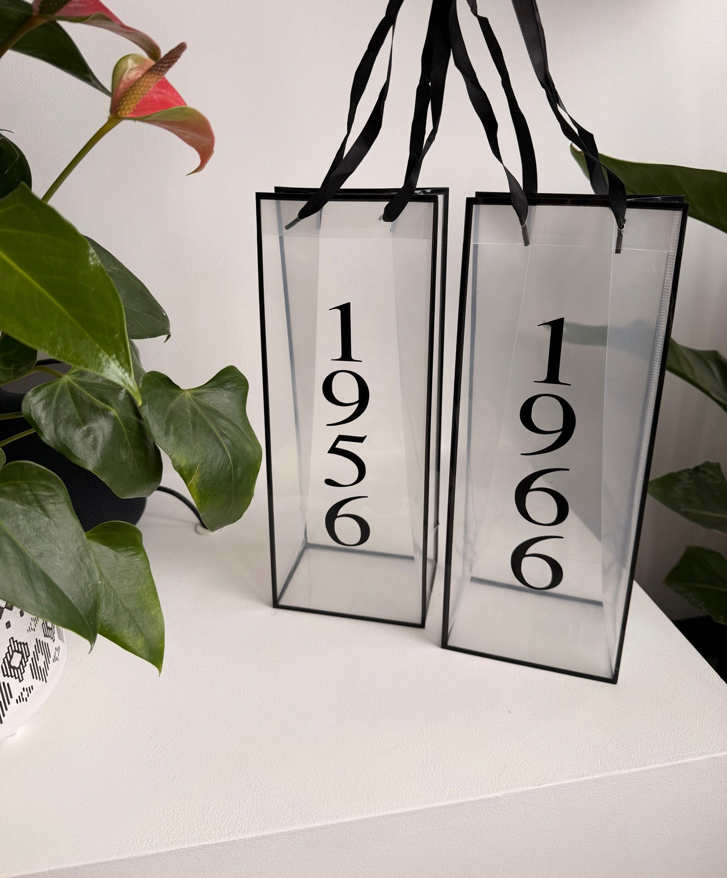 CLEAR - Personalised - Wine Bottle Gift Bag