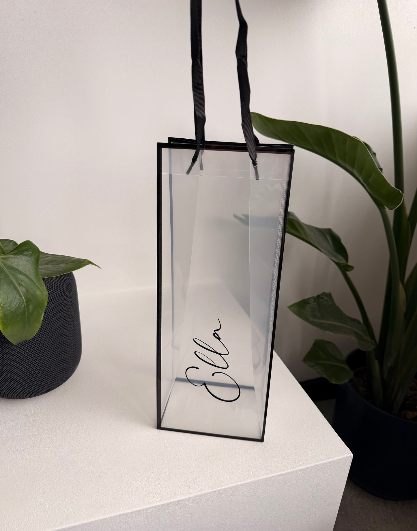 CLEAR - Personalised - Wine Bottle Gift Bag