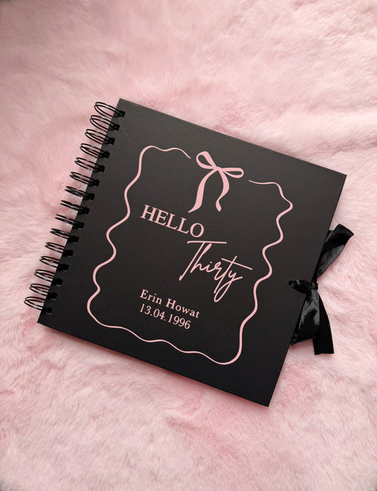 Personalised Birthday Scrapbook: Vinyl Name & Date, Memory Keepsake