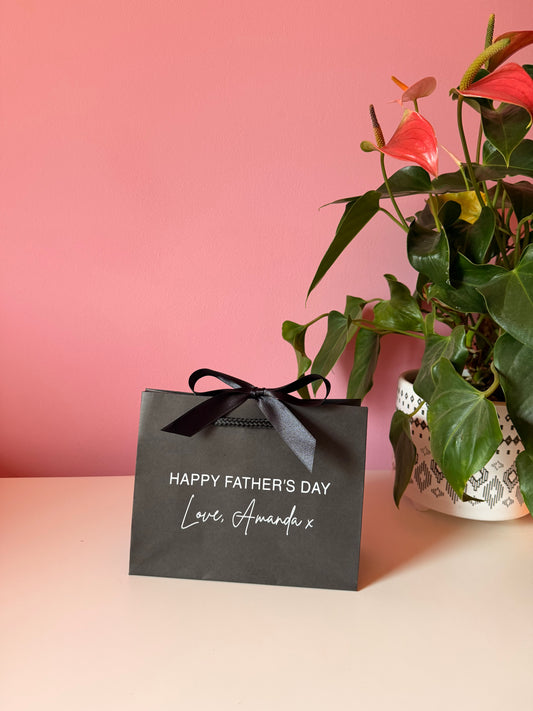 Fathers Day Personalised Gift Bag Ribbon Tie