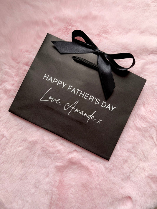 Fathers Day Personalised Gift Bag Ribbon Tie