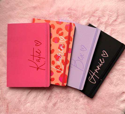 Personalised  Name - A5 Lined Notebook - School, Office, Stationary, Work, Notes, Journal