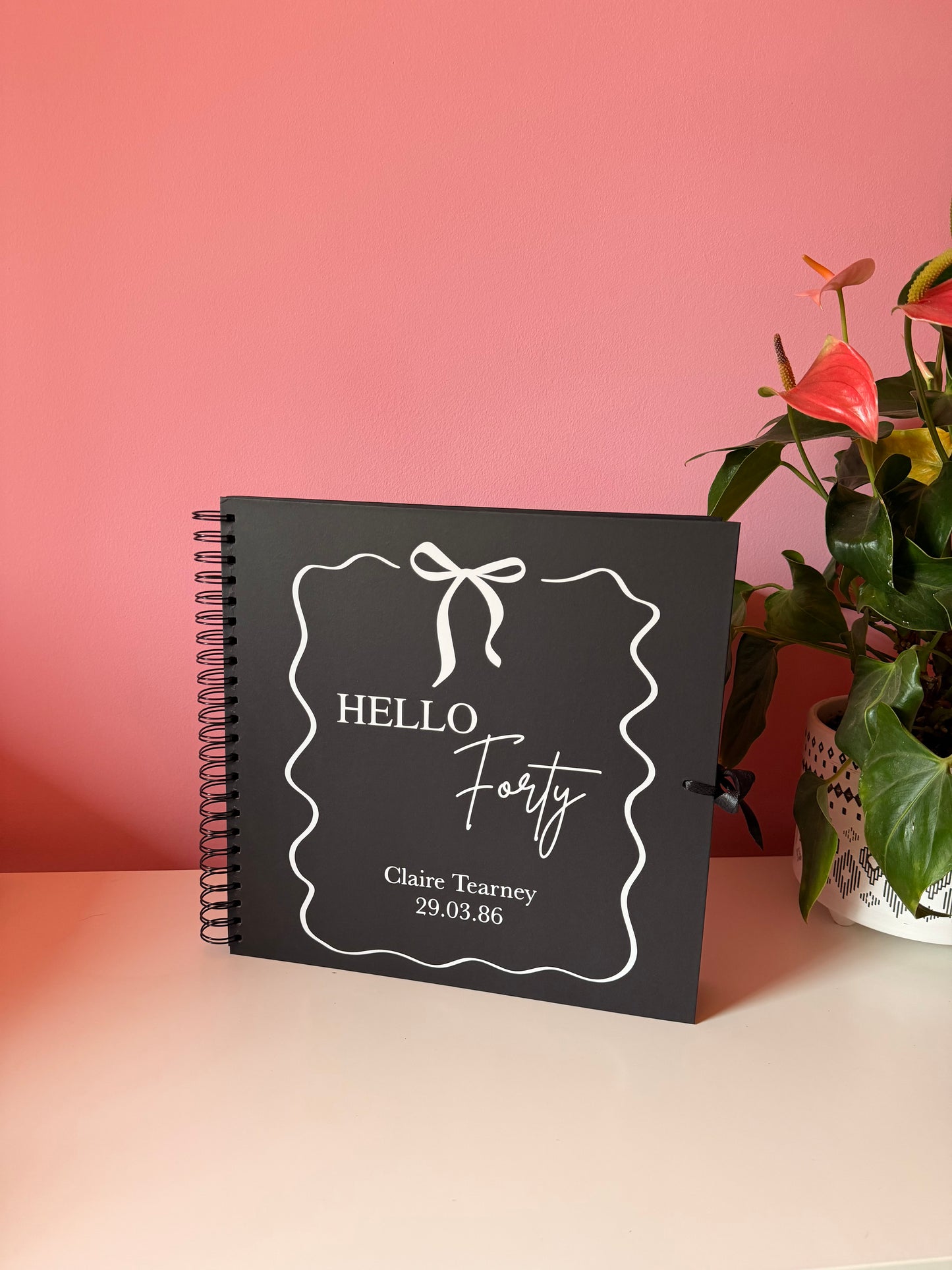 Personalised Birthday Scrapbook: Vinyl Name & Date, Memory Keepsake