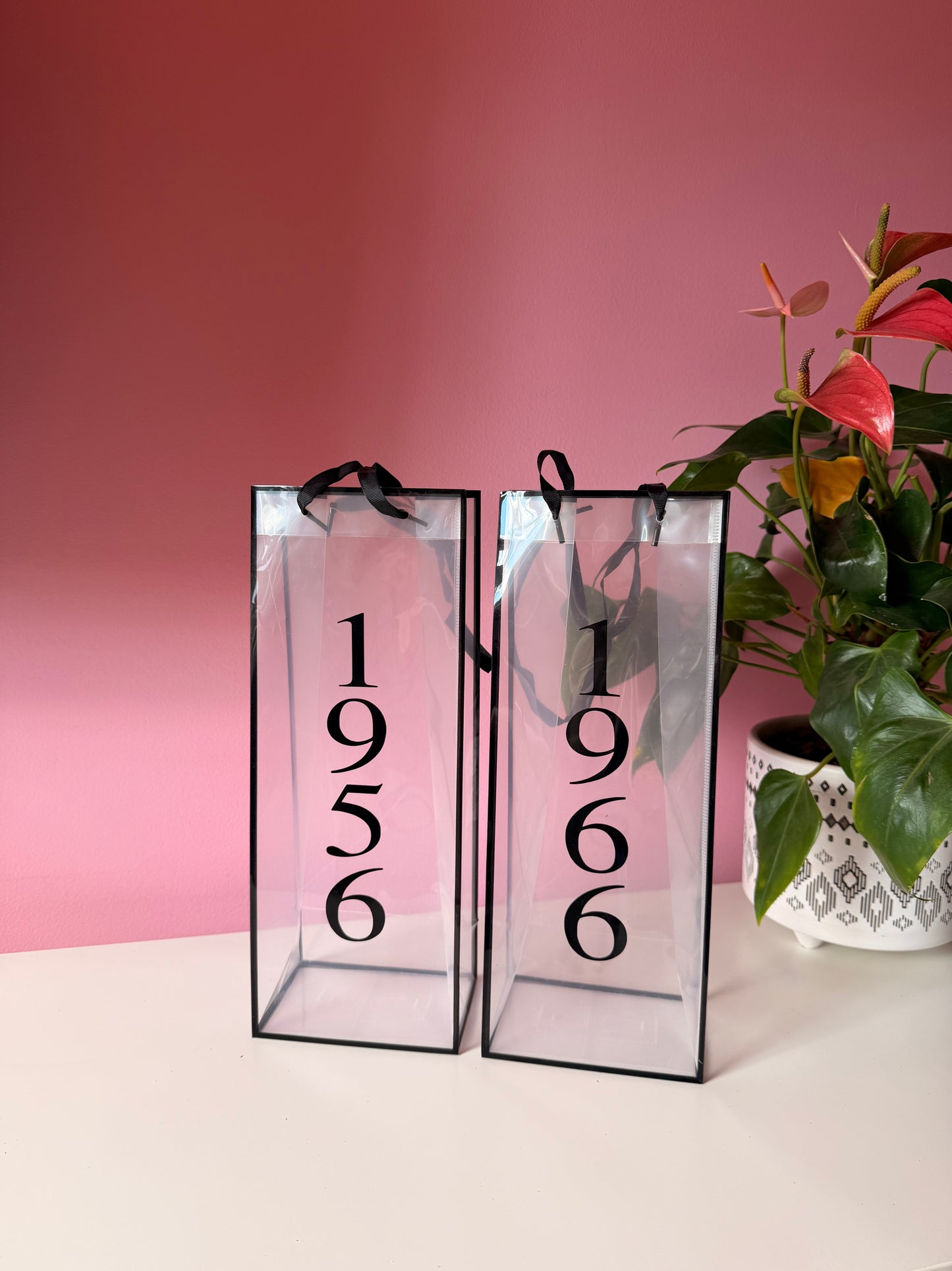 CLEAR - Personalised - Wine Bottle Gift Bag