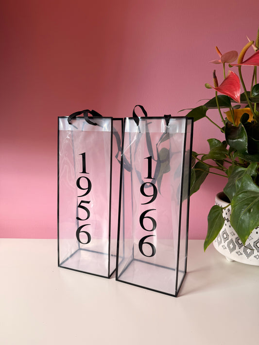 CLEAR - Personalised - Wine Bottle Gift Bag