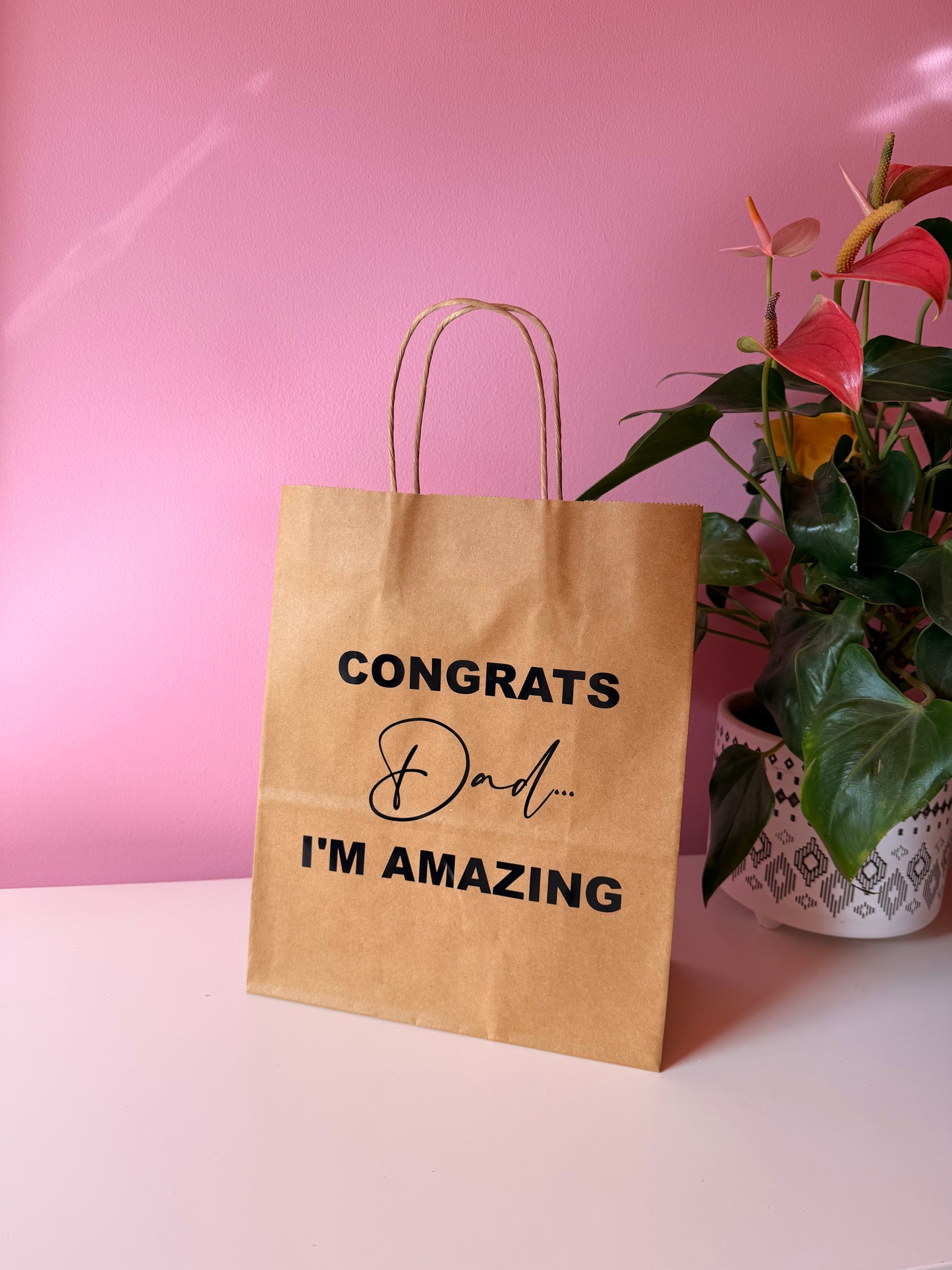 Personalised Father's Day Gift Bag - Brown Paper