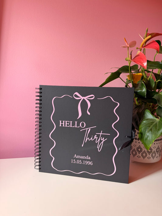 Personalised Birthday Scrapbook: Vinyl Name & Date, Memory Keepsake