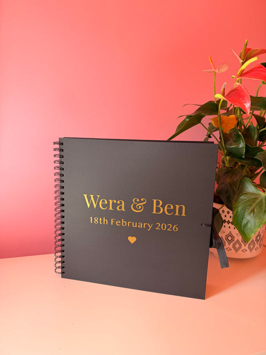 Couple - Personalised Names and Date - Scrap Book, Photo Album, Keepsake