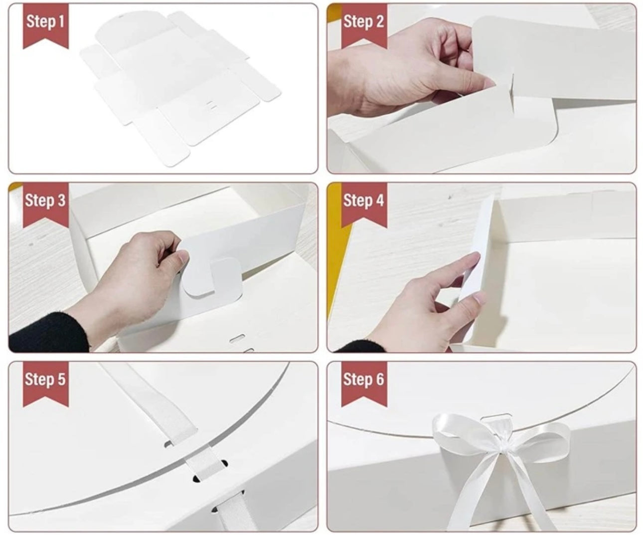 Personalised Wedding Proposal Gift Box: Ribbon Tie Cardboard Box