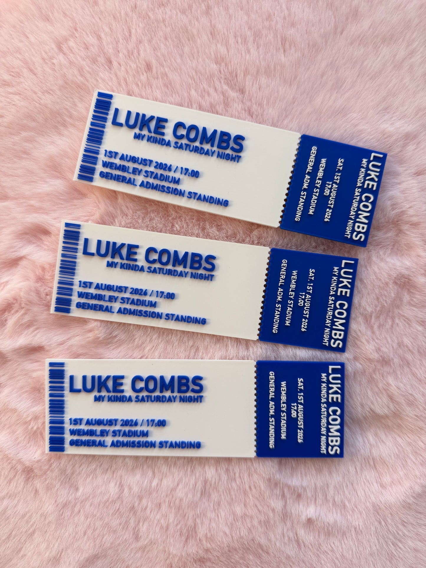 Personalised Concert Ticket – 16cmx5cm - 3D Printed - Surprise, Gift, Keepsake