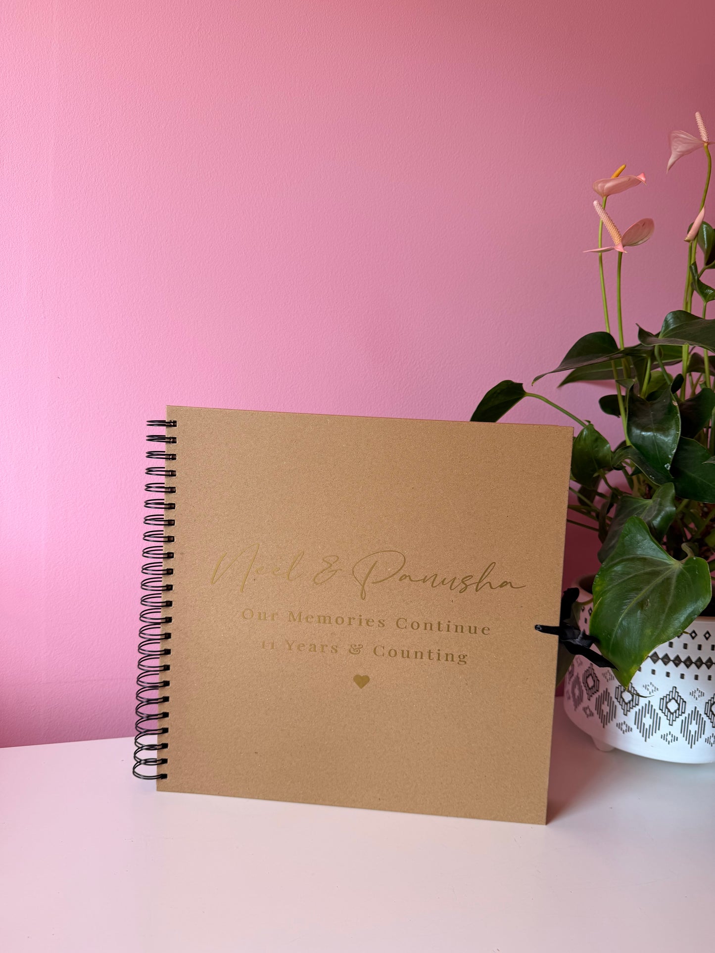 Personalised Birthday Scrapbook: Vinyl Name & Date, Memory Keepsake