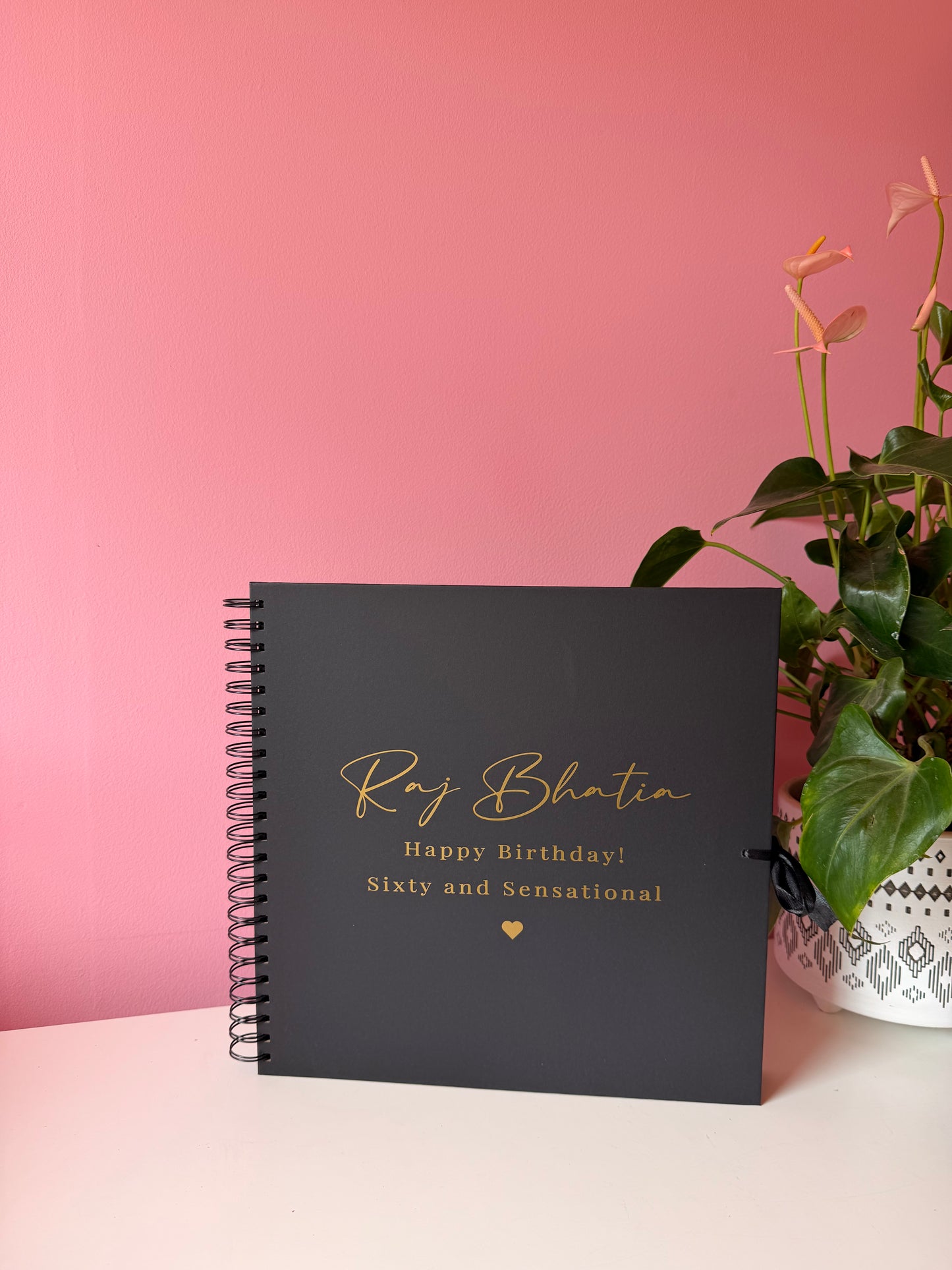 Personalised Birthday Scrapbook: Vinyl Name & Date, Memory Keepsake