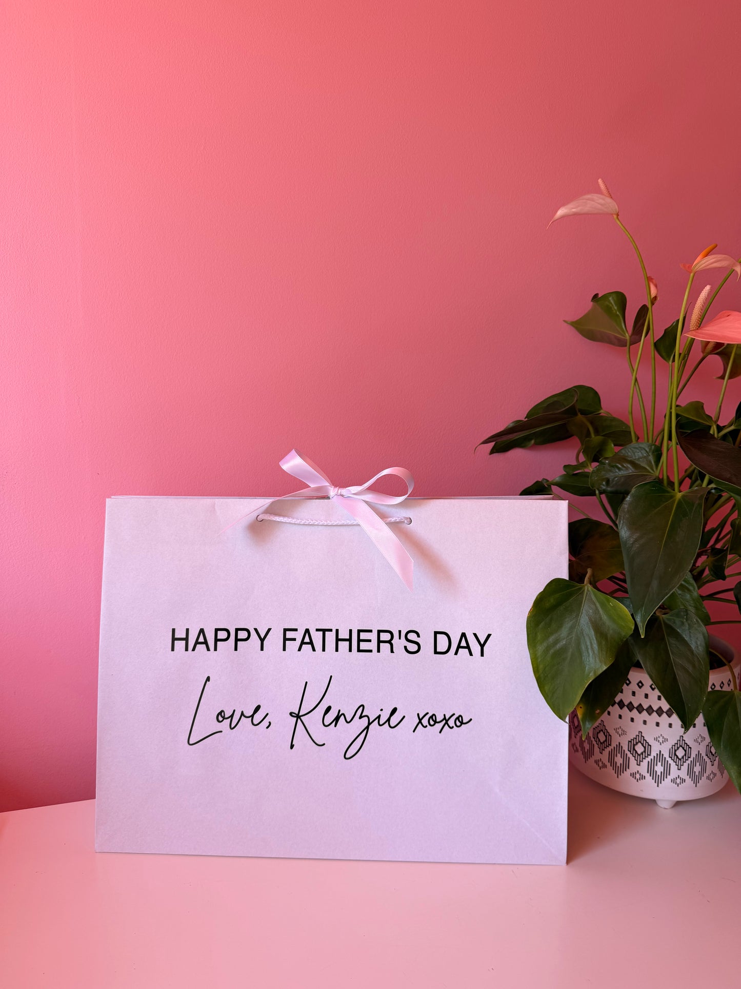 Fathers Day Personalised Gift Bag Ribbon Tie