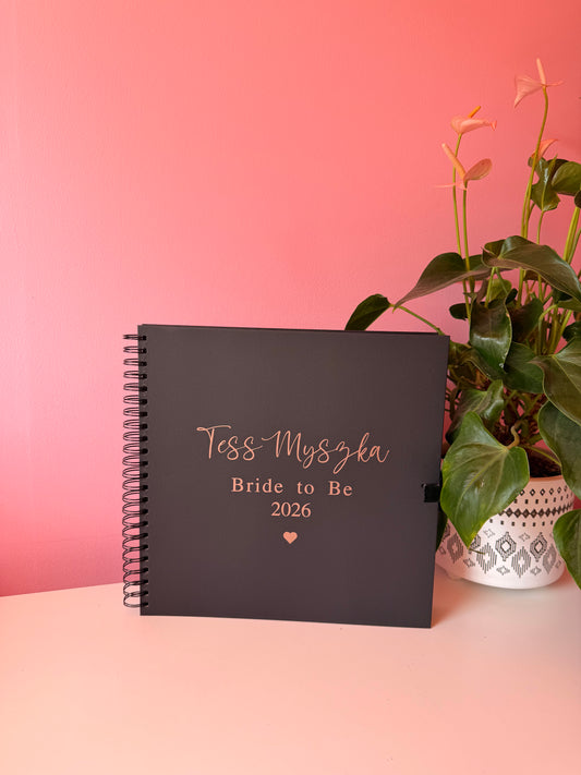 Bride To Be - Personalised Name and Date - Scrap Book, Photo Album, Keepsake