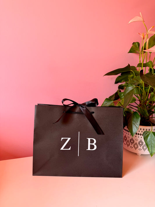 Personalised - Initials - Ribbon Tie Natural Rope Gift Bag