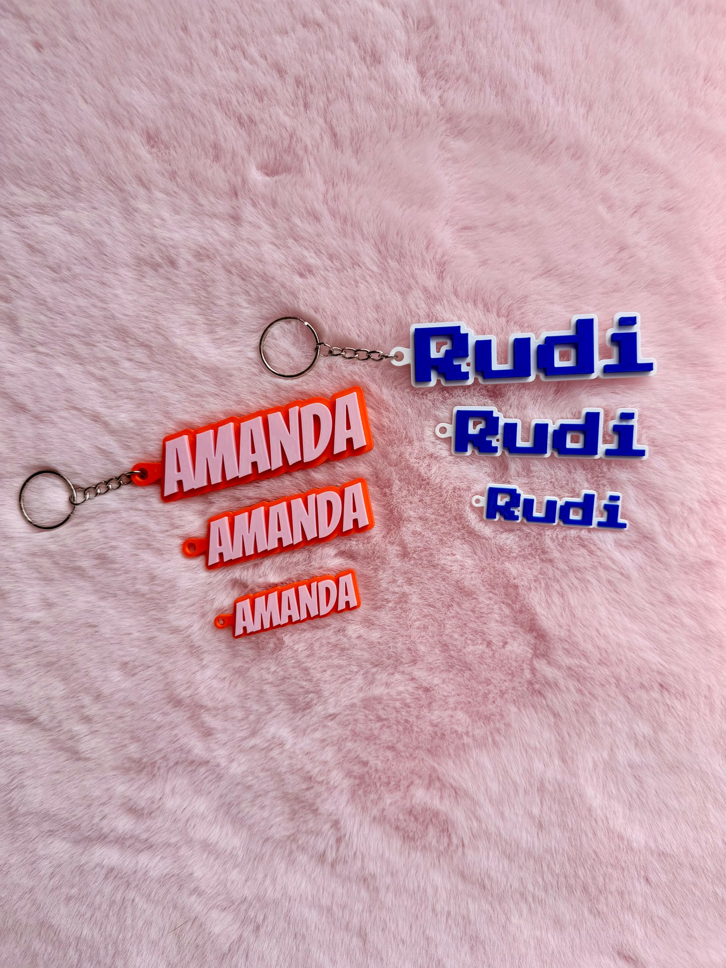 Personalised 3D Printed Name Keyring | Custom Name Keychain | Bag Charm Gift |