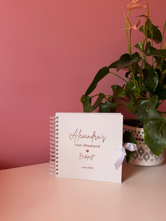 Personalised Hen Do Scrapbook: Custom Name, Date & Location