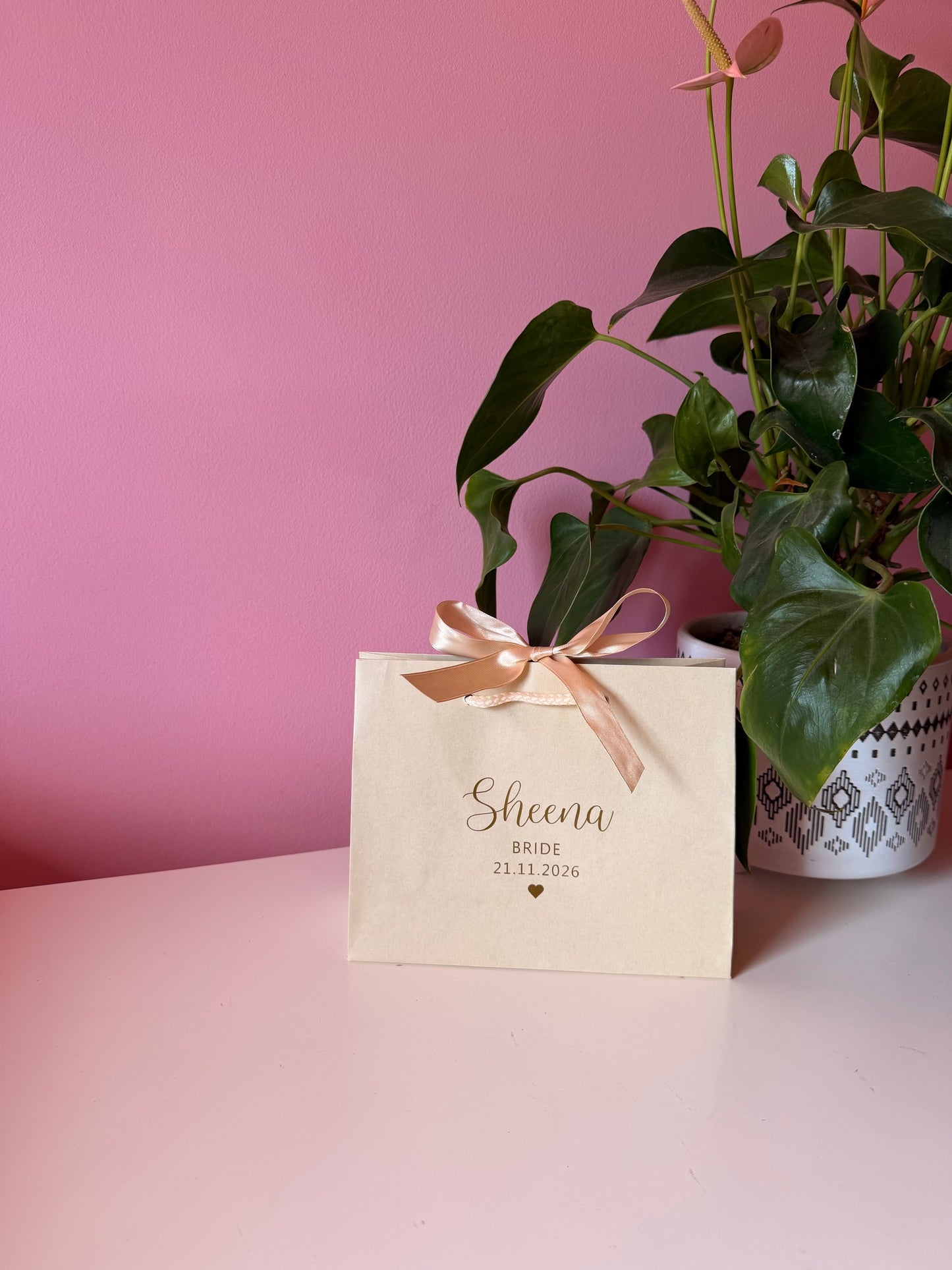 Personalised Wedding - Ribbon Tie Gift Bag: Bridal Party