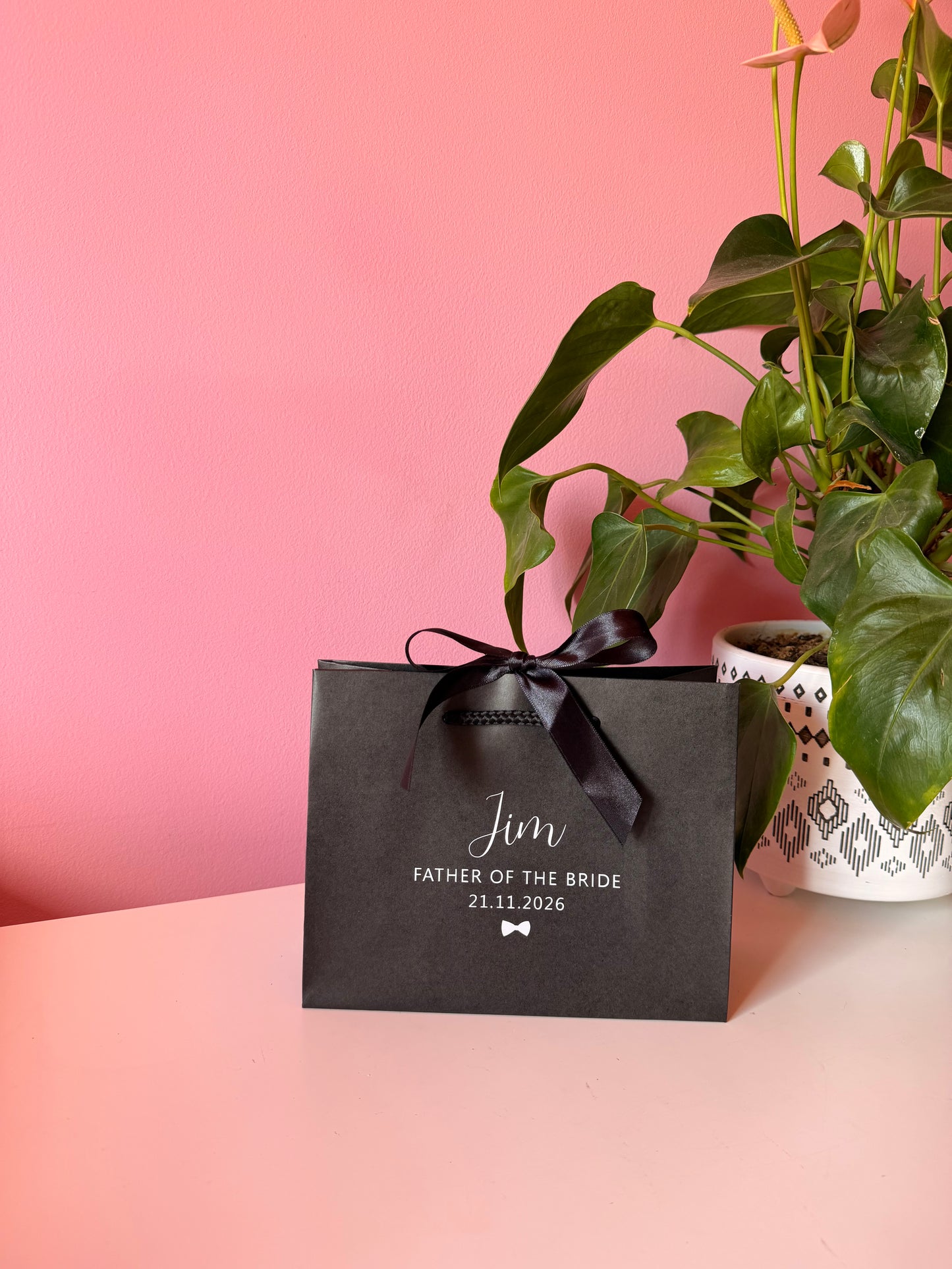 Personalised Wedding - Ribbon Tie Gift Bag: Bridal Party