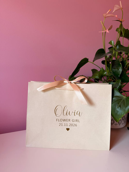 Personalised Wedding - Ribbon Tie Gift Bag: Bridal Party