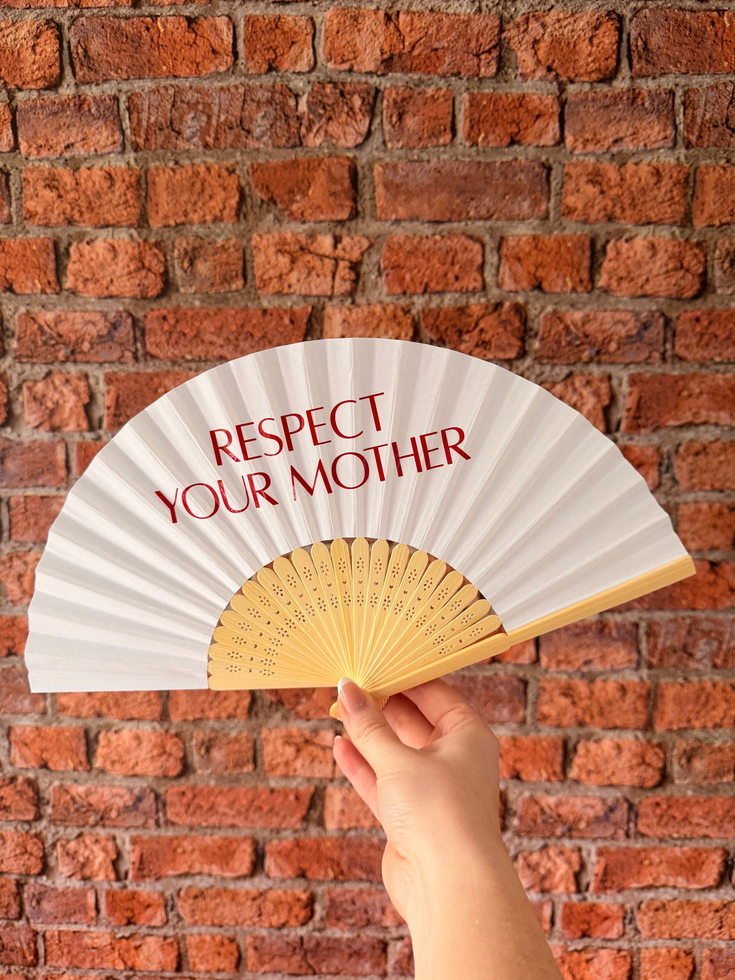 ANY TEXT Hand Fan - Bamboo - Paper Foldable Fan - Black, White, Pink Orange, Lilac, Green, Red, Yellow, Sky Blue & Light Blue - Personalised