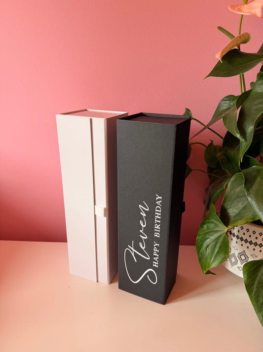 Personalised Birthday Bottle Gift Box | Custom Name Wine & Gin Gift