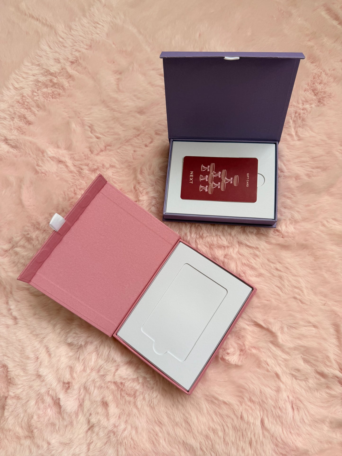 Personalised Gift Card/Voucher Magnetic Box: Pink, Lilac, Black, White