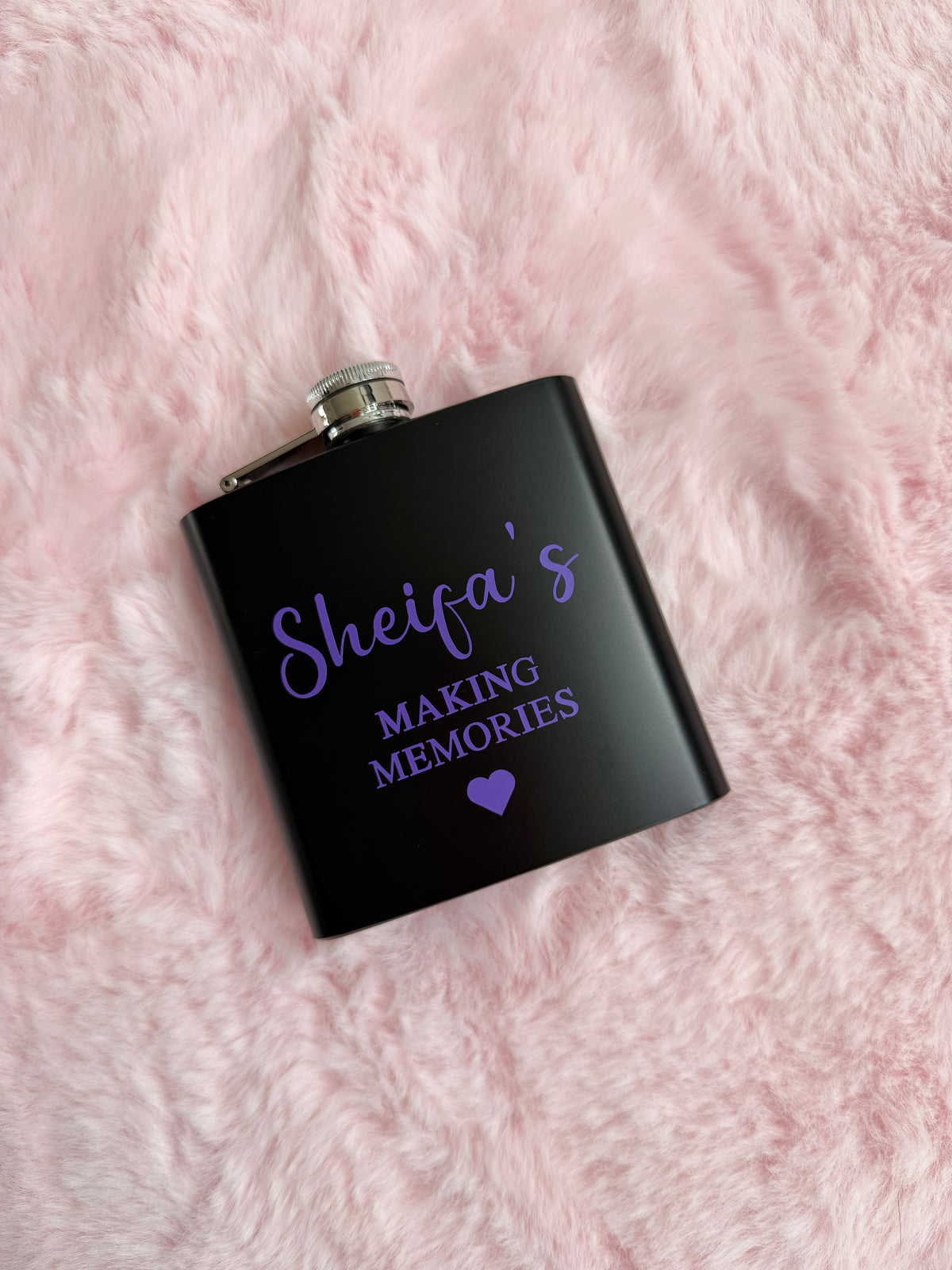 Personalised Black Hip Flask | Any Name, Title & Text