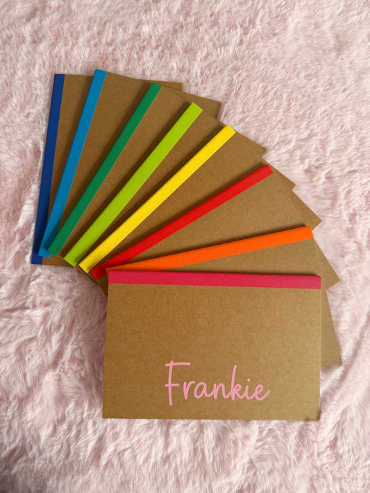 Personalised A5 Kraft Thin Notebook | Curly Script Name | Custom Journal